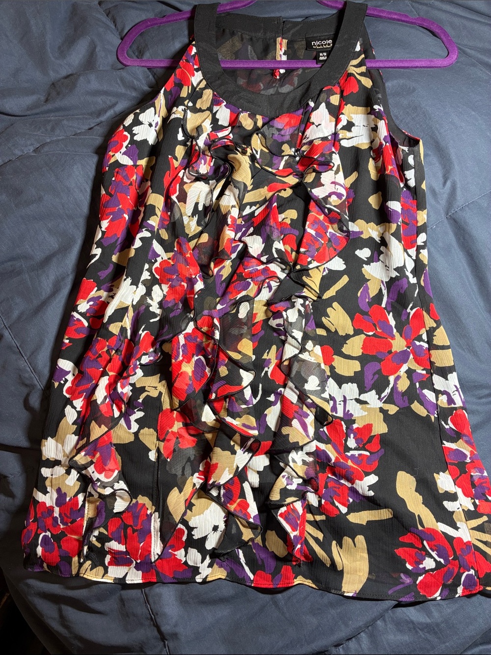 Nicole Ruffle Sleeveless Blouse Size M